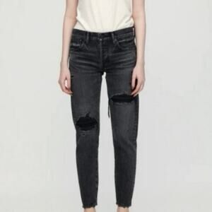 Moussy Size 27 Howlin Tapered Jeans Distressed Vintage Black